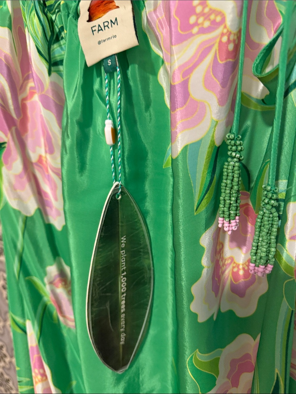 FARM Rio Floral Vibing Green Maxi Dress NWT NEW - Picture 8 of 8